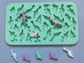 Molde silicona gomitas mini dinosaurios 